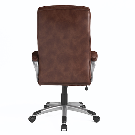 Havard Faux Leather Home And Office Chair In Brown_4