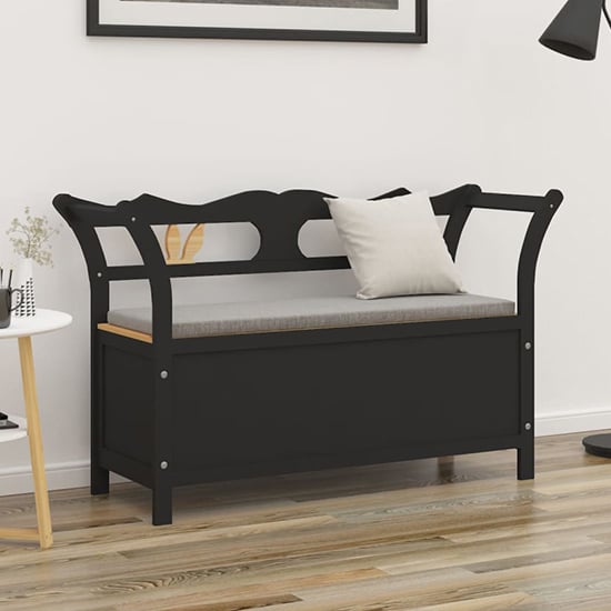 Haven Solid Fir Wood Hallway Seating Bench In Black