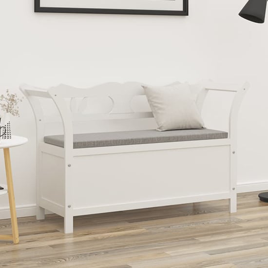 Product photograph of Haven Solid Fir Wood Hallway Seating Bench In White from Furniture in Fashion