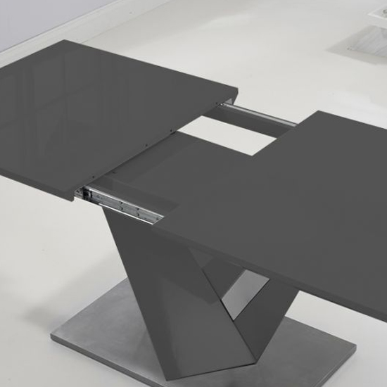 Havens Extending High Gloss Dining Table In Dark Grey_3