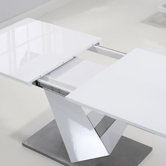 Havens Extending High Gloss Dining Table In White_3