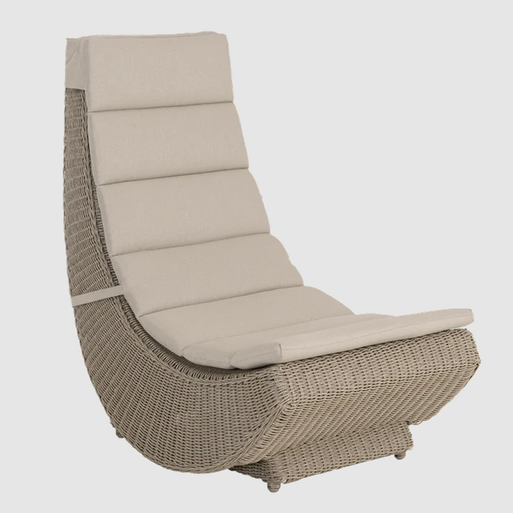 Haverhill Garden Rattan Lazy Chair with Dusk Cushions In Natural Weave