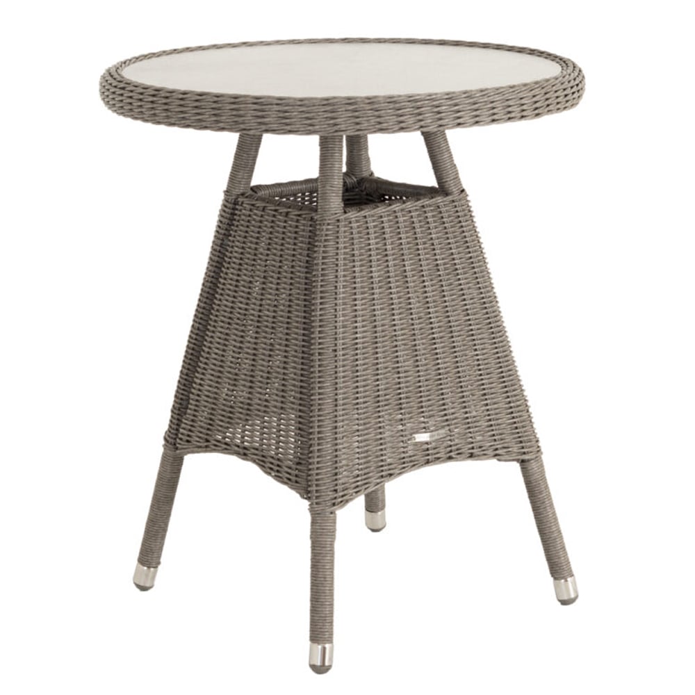 Product photograph of Haverhill Glass Top Garden Bistro Table In Grey Dusk from Furniture in Fashion