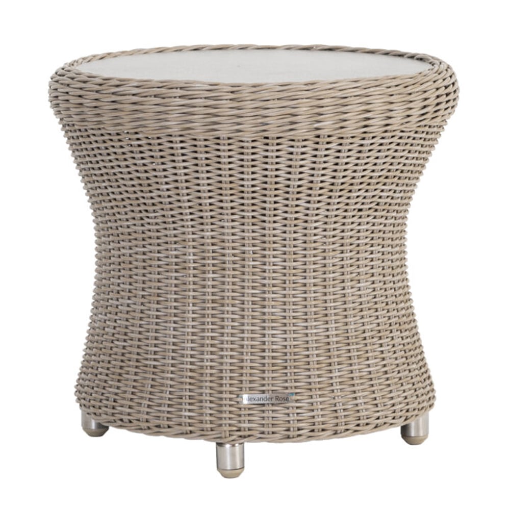 Product photograph of Haverhill Glass Top Garden Side Table In Natural Pistachio from Furniture in Fashion