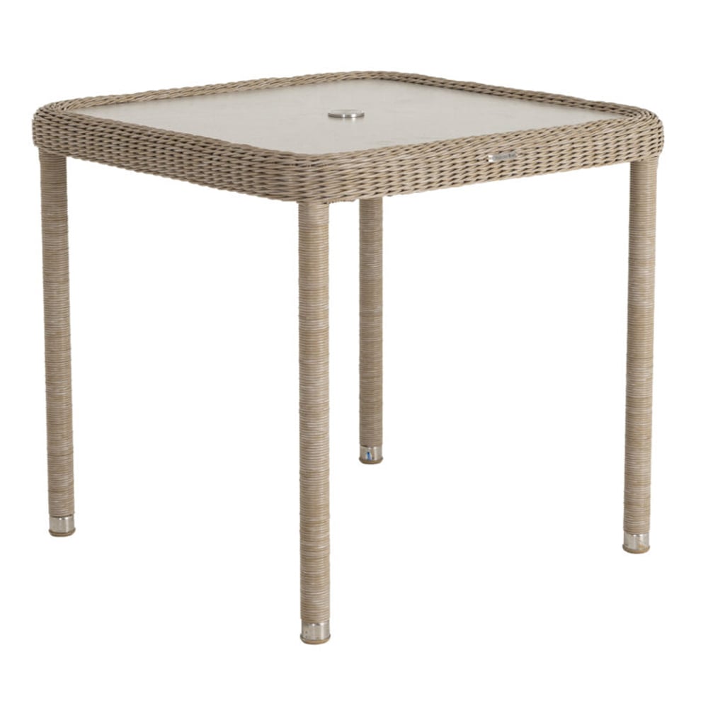 Product photograph of Haverhill Glass Top Square Dining Table In Natural Pistachio from Furniture in Fashion