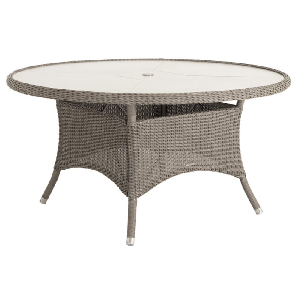 Product photograph of Haverhill Large Glass Top Round Dining Table In Grey Dusk from Furniture in Fashion