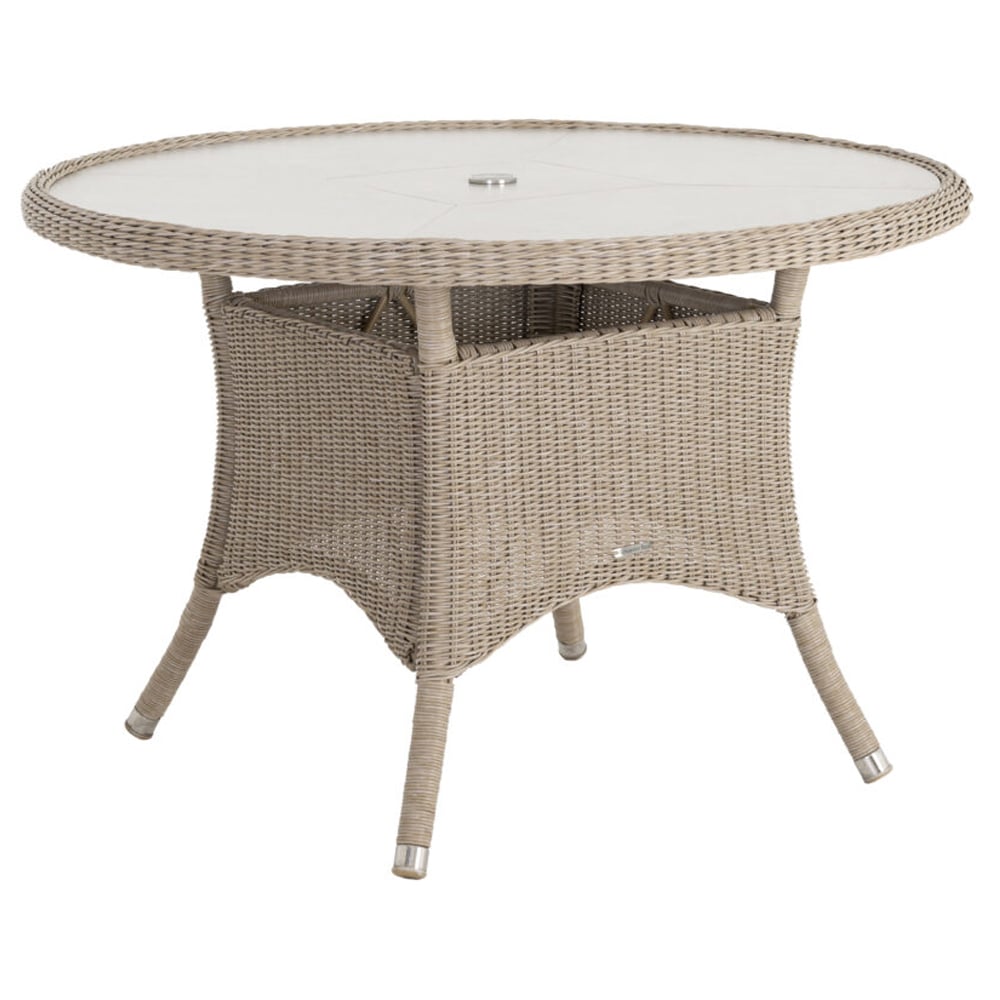 Product photograph of Haverhill Small Glass Top Round Dining Table In Natural Pistachio from Furniture in Fashion