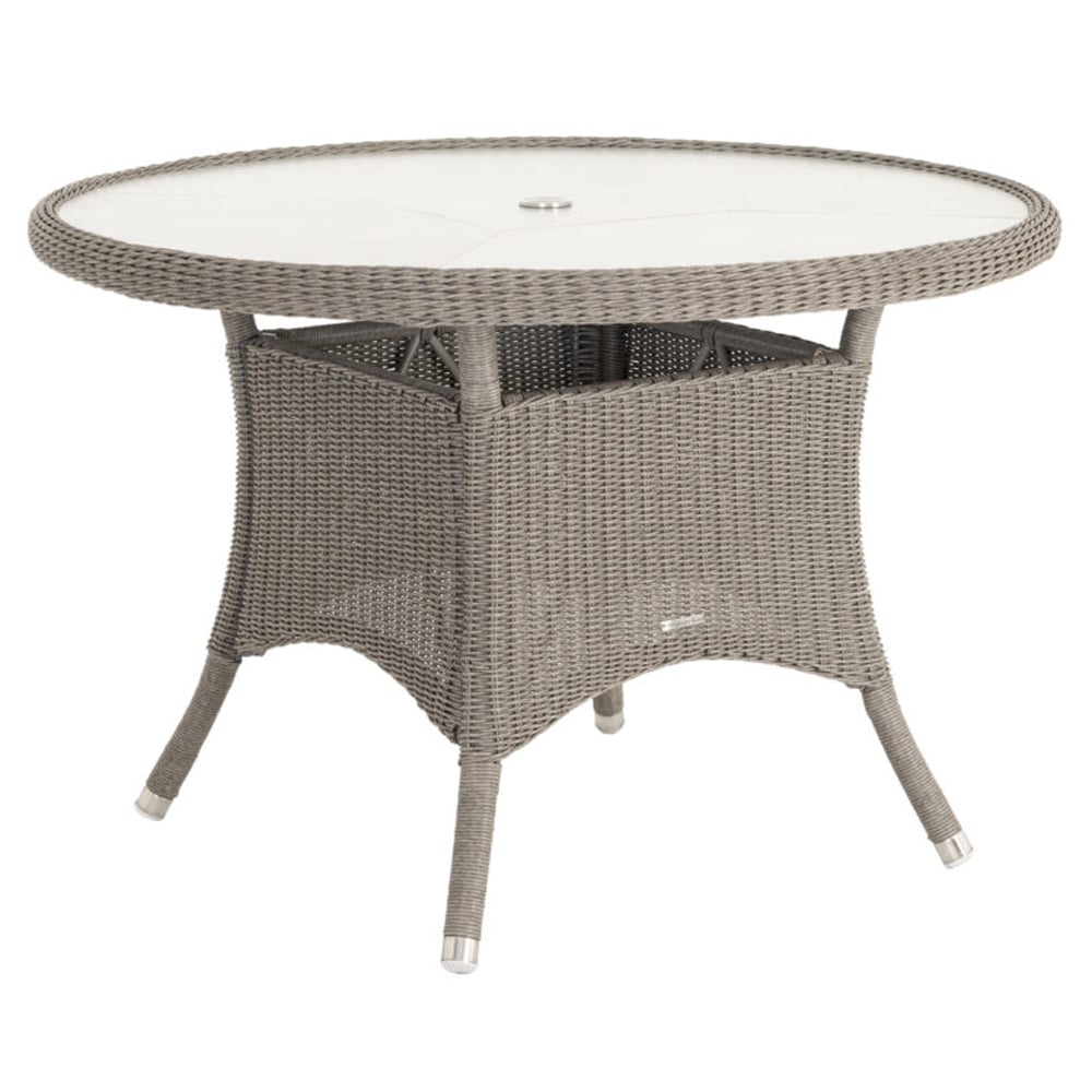 Product photograph of Haverhill Small Glass Top Round Dining Table In Grey Dusk from Furniture in Fashion