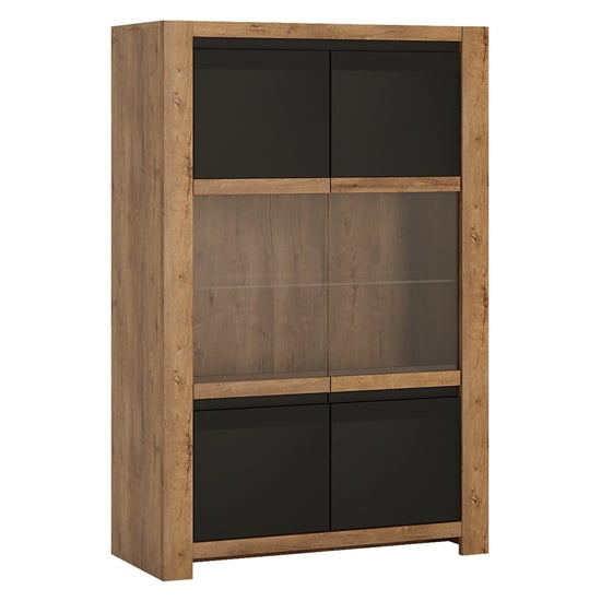 Read more about Havoka 2 doors display cabinet in lefkas oak and matt black