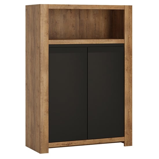 Havoka 2 Doors Storage Cabinet In Lefkas Oak And Matt Black_1