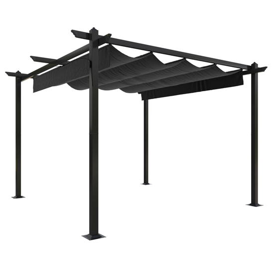 Havro 3m x 3m Garden Gazebo With Retractable Roof In Anthracite
