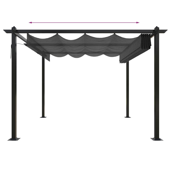Havro 3m x 3m Garden Gazebo With Retractable Roof In Anthracite