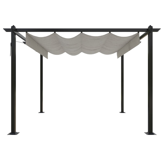 Havro 3m x 3m Garden Gazebo With Retractable Roof In Cream
