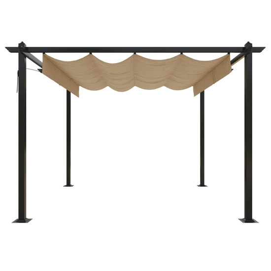 Havro 3m x 3m Garden Gazebo With Retractable Roof In Taupe