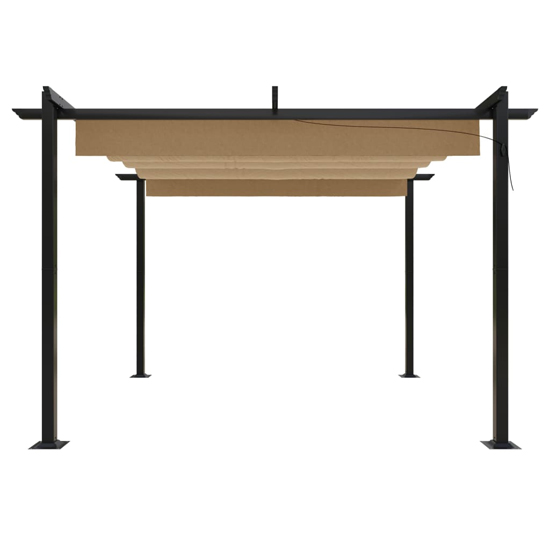 Havro 3m x 3m Garden Gazebo With Retractable Roof In Taupe