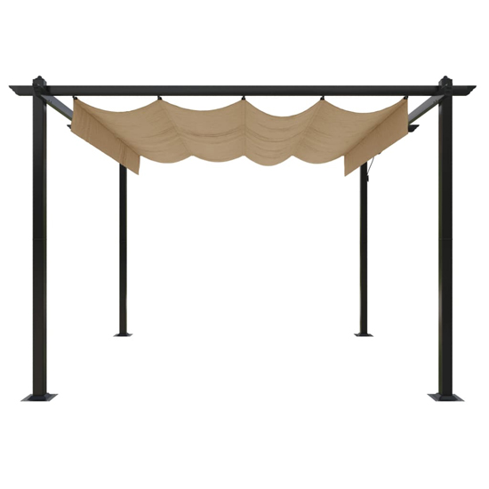 Havro 3m x 3m Garden Gazebo With Retractable Roof In Taupe