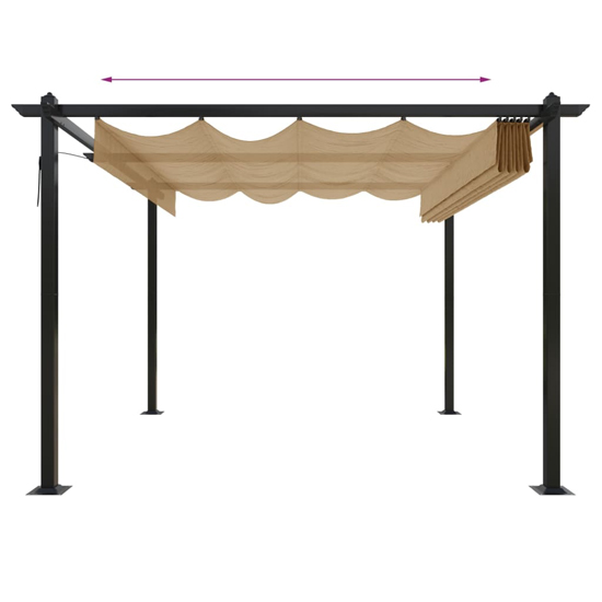 Havro 3m x 3m Garden Gazebo With Retractable Roof In Taupe