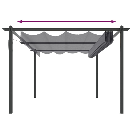 Havro 4m x 3m Garden Gazebo With Retractable Roof In Anthracite