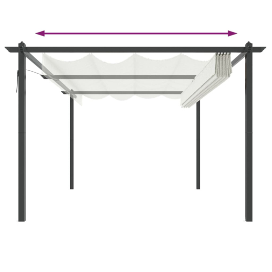 Havro 4m x 3m Garden Gazebo With Retractable Roof In Cream