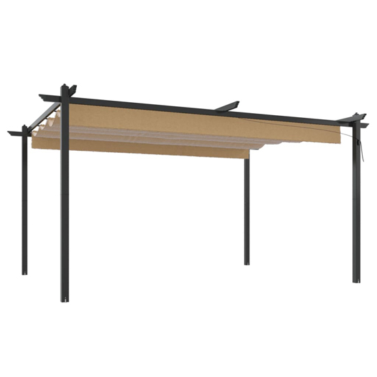 Havro 4m x 3m Garden Gazebo With Retractable Roof In Taupe