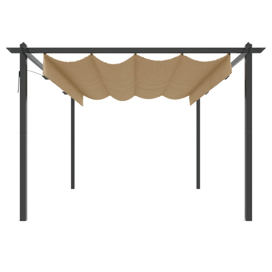 Havro 4m x 3m Garden Gazebo With Retractable Roof In Taupe