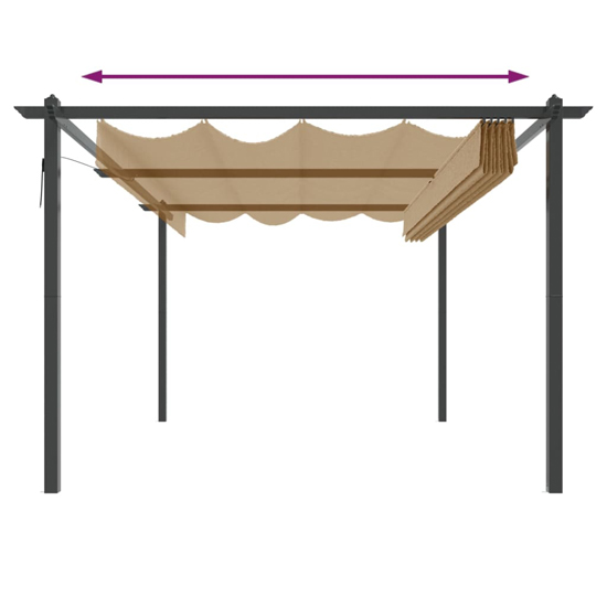 Havro 4m x 3m Garden Gazebo With Retractable Roof In Taupe