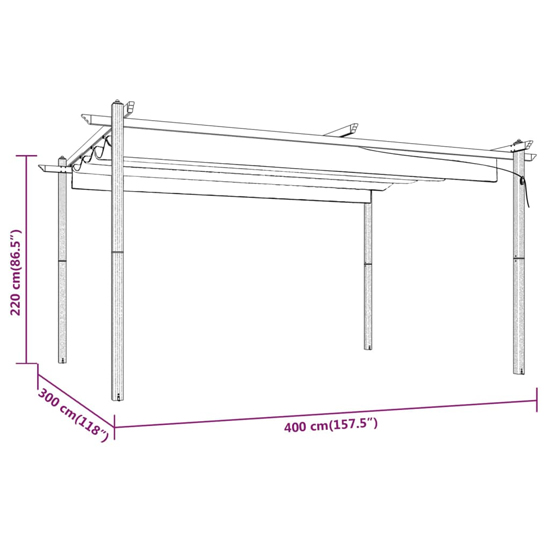 Havro 4m x 3m Garden Gazebo With Retractable Roof In Taupe