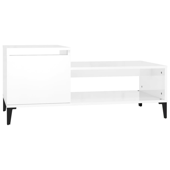 Hawitt High Gloss Coffee Table With 1 Door In White
