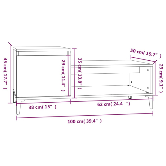 Hawitt High Gloss Coffee Table With 1 Door In White