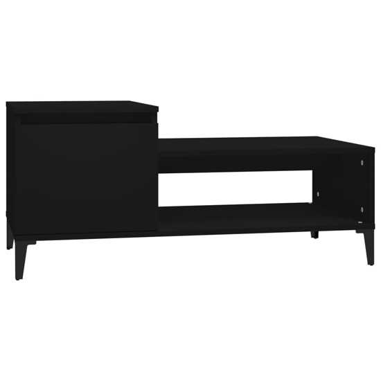 Hawitt Wooden Coffee Table With 1 Door In Black