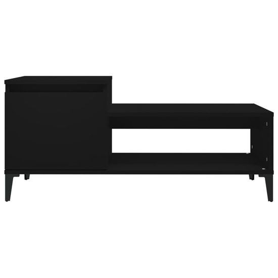 Hawitt Wooden Coffee Table With 1 Door In Black