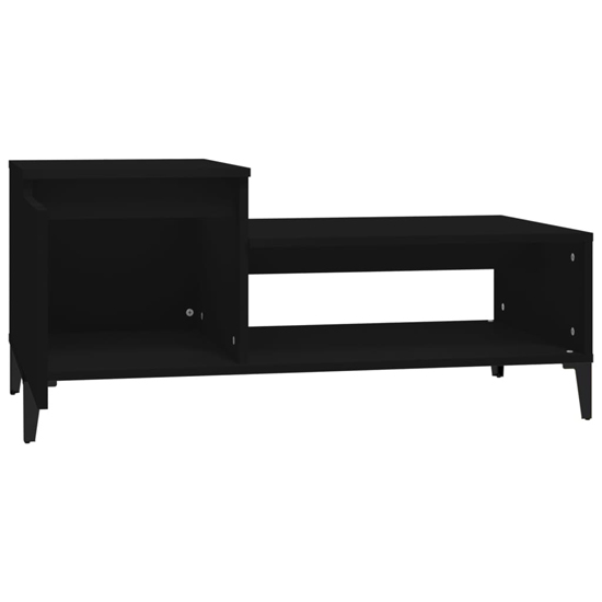 Hawitt Wooden Coffee Table With 1 Door In Black
