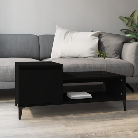 Read more about Hawitt wooden coffee table with 1 door in black