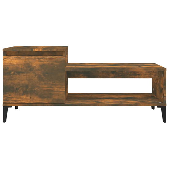 Hawitt Wooden Coffee Table With 1 Door In Smoked Oak