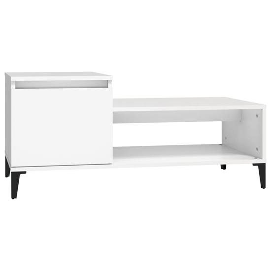 Hawitt Wooden Coffee Table With 1 Door In White