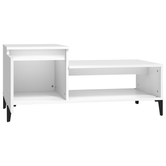 Hawitt Wooden Coffee Table With 1 Door In White