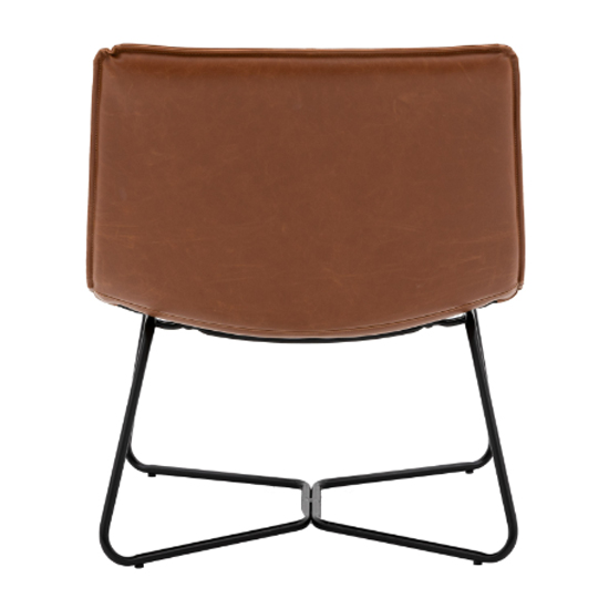 Holland Leather Lounge Chair With Metal Frame In Brown