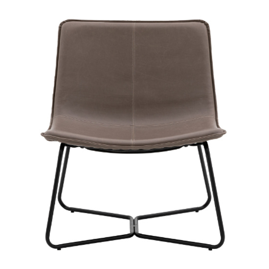 Holland Leather Lounge Chair With Metal Frame In Ember