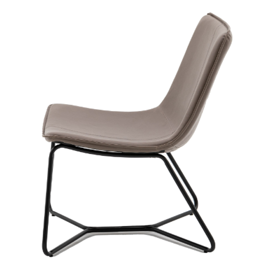 Holland Leather Lounge Chair With Metal Frame In Ember