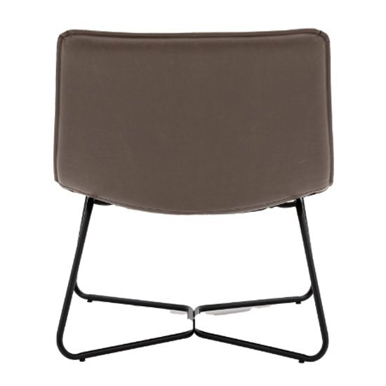Holland Leather Lounge Chair With Metal Frame In Ember