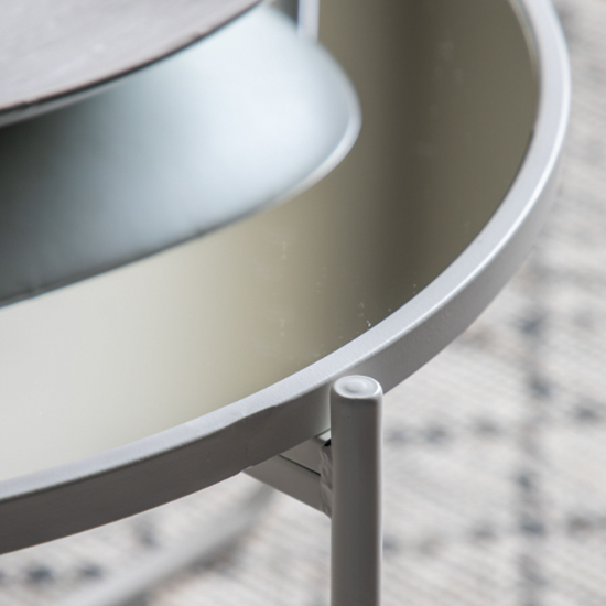 Hawley Round Glass Coffee Table With Metal Frame In White
