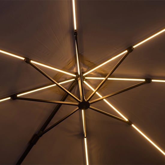 Hawo Lumen LED Square Cantilever Parasol In Dark Grey_3