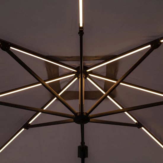 Hawo Lumen LED Square Cantilever Parasol In Sand_3
