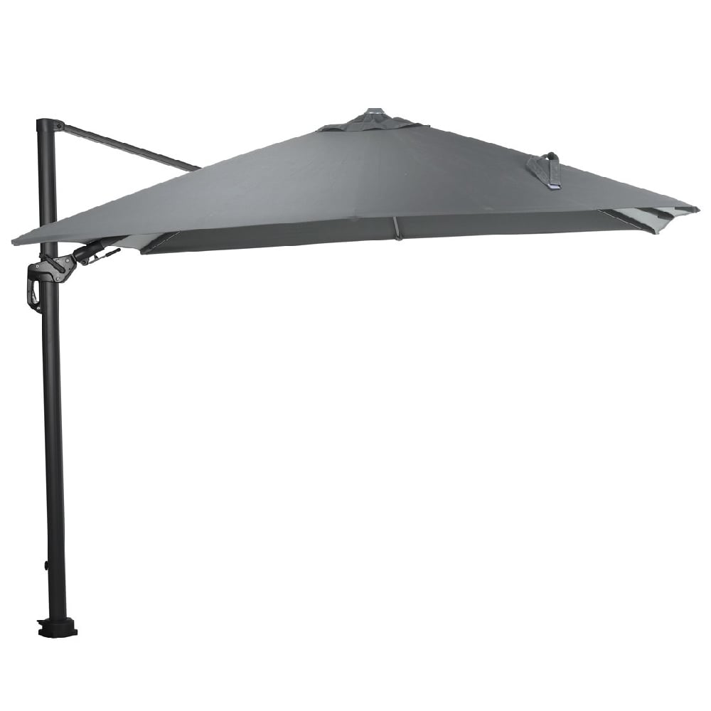 Hawo Polyester Garden Lumen Parasol In Dark Grey With LED