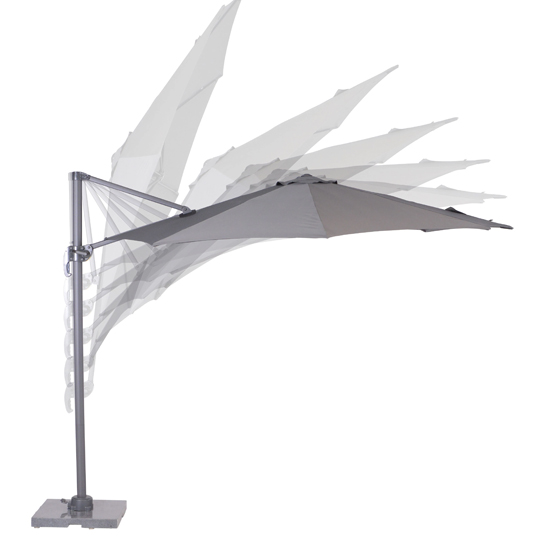Hawo Round Cantilever Parasol With Cross Base In Dark Grey_2