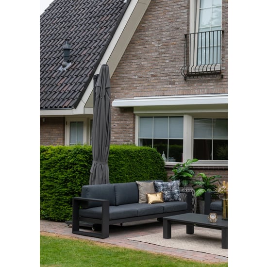 Hawo Square King Cantilever Parasol With Granite Base In Grey_7