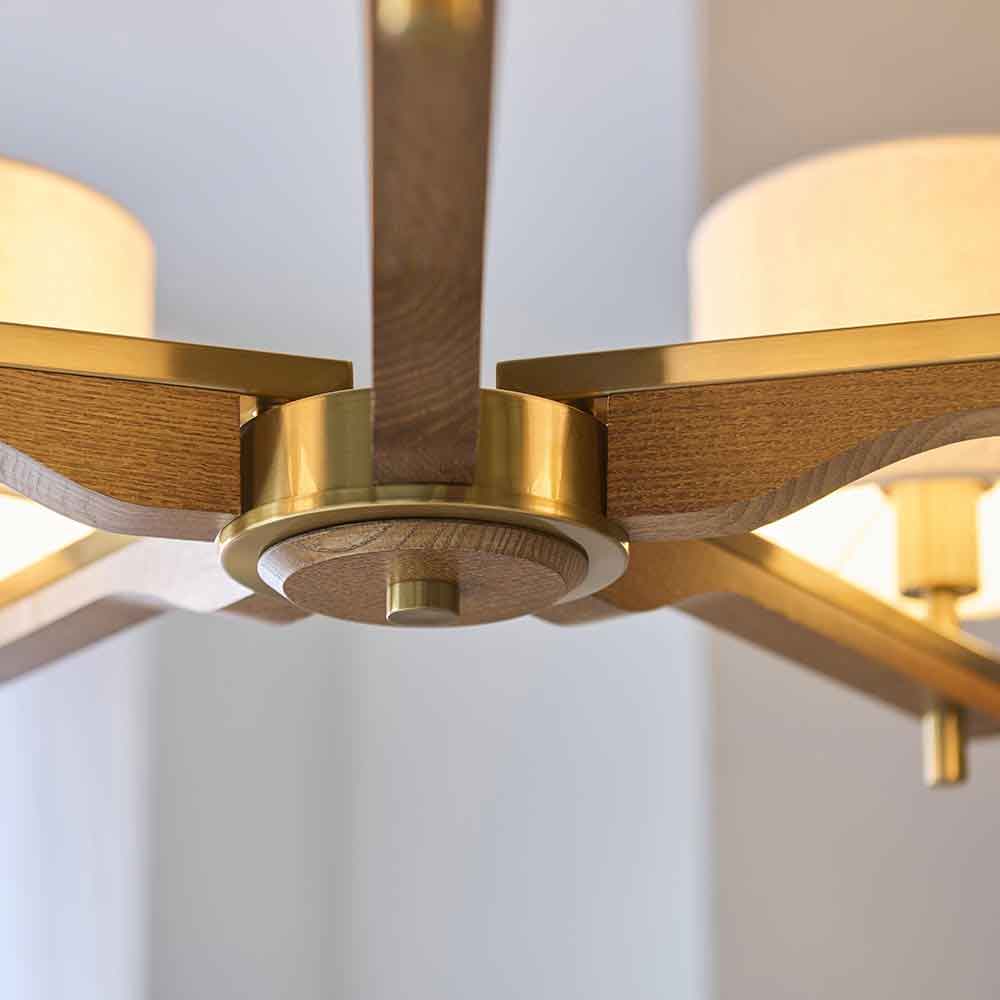 Hawthorne Metal 5 Ceiling Pendant Light in Brushed Aged Brass