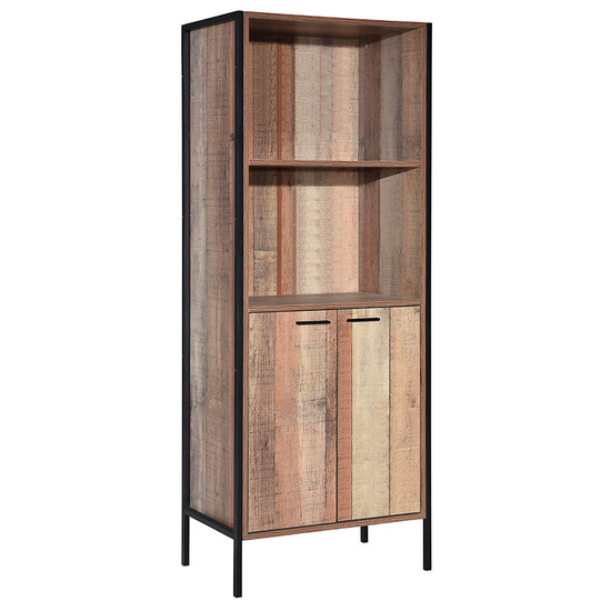 Photo of Haxtun wooden display cabinet with 2 doors in distressed oak