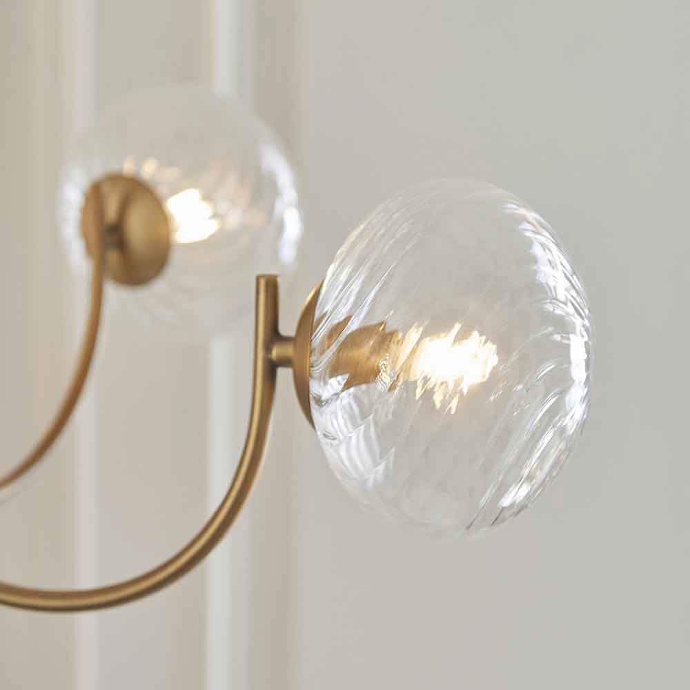 Haydon Metal 5 Ceiling Pendant Light in Warm Antique Brass