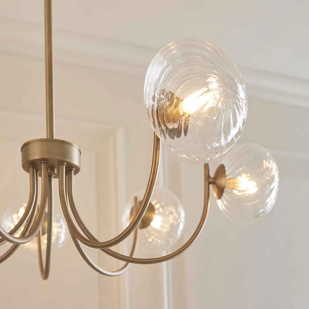 Haydon Metal 7 Ceiling Pendant Light in Warm Antique Brass